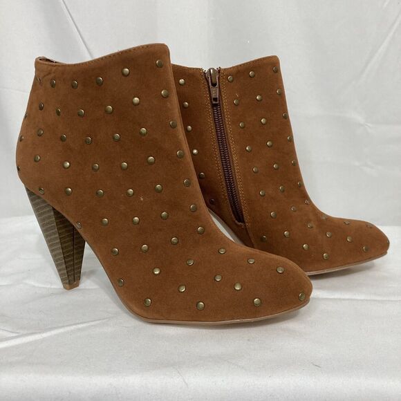 Vintage Studded Ankle Boots by Donna Salyer Size 6, heel 4" Zipper Suede Stylish - Picture 3 of 15